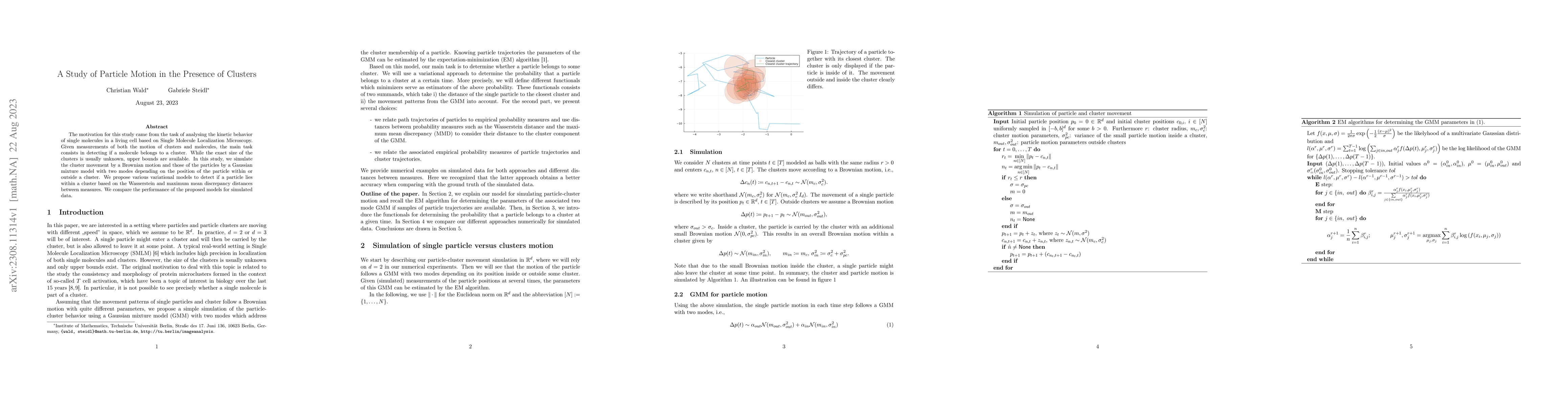 Thumbnail for A Study of Particle Motion in the Presence of Clusters