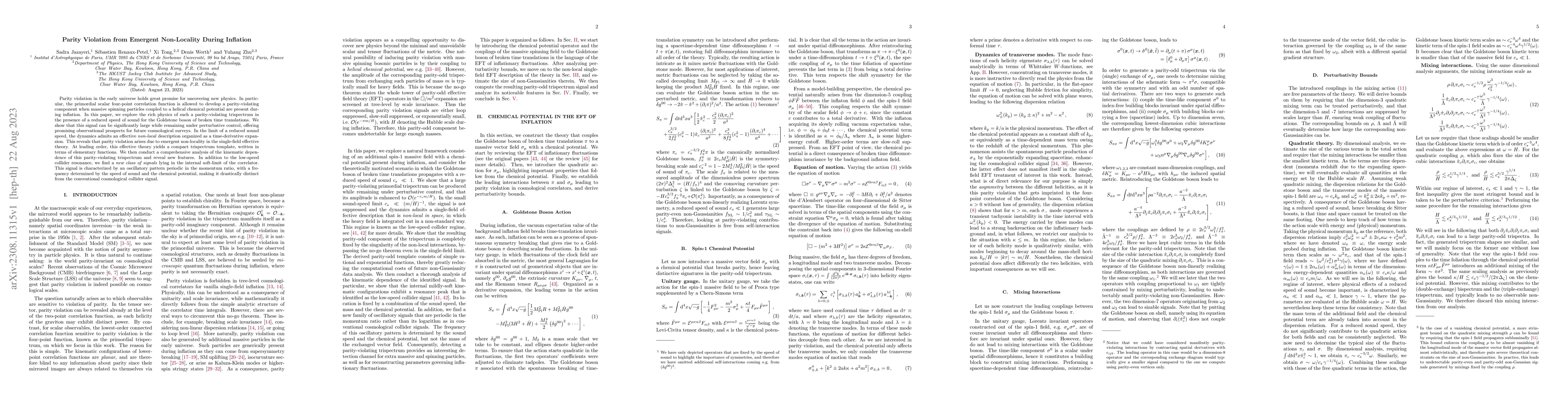 Thumbnail for Parity Violation from Emergent Non-Locality During Inflation