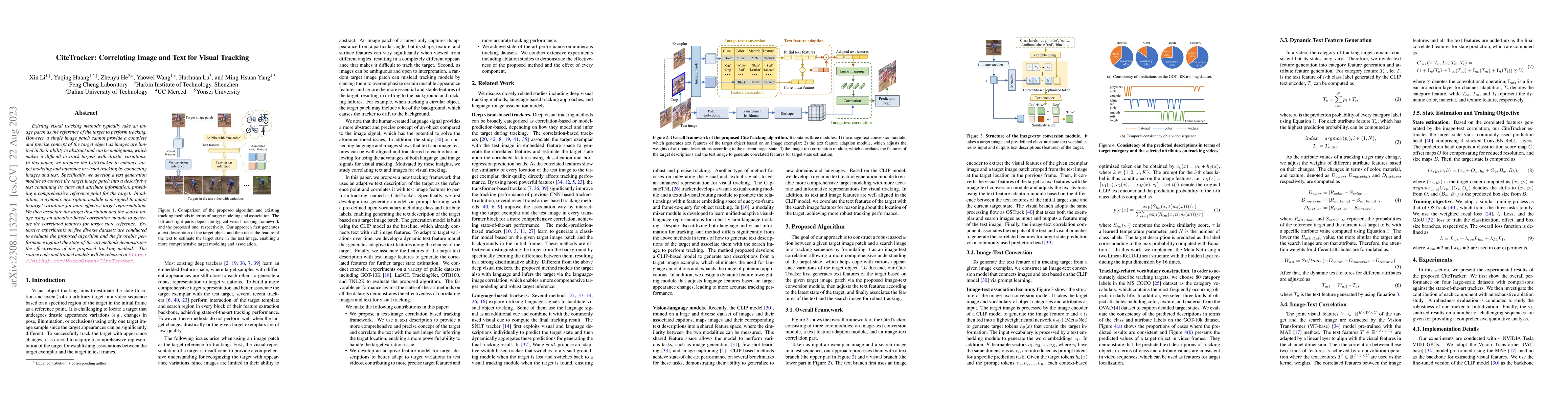 Thumbnail for CiteTracker: Correlating Image and Text for Visual Tracking