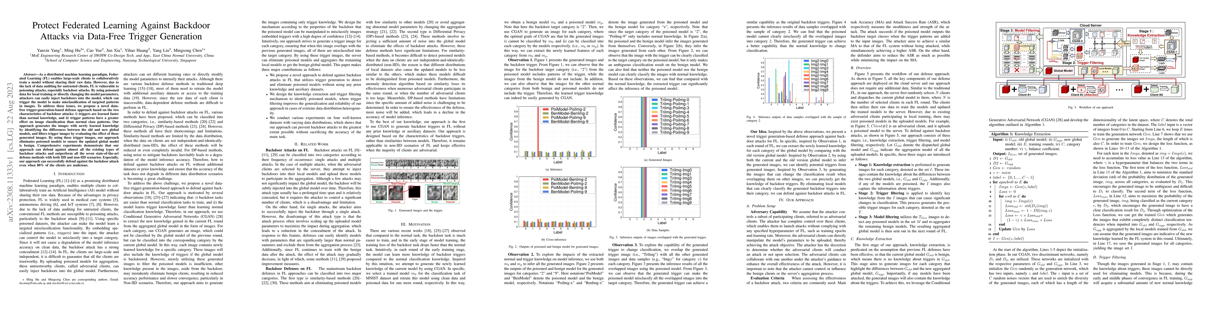 Thumbnail for Protect Federated Learning Against Backdoor Attacks via Data-Free
  Trigger Generation