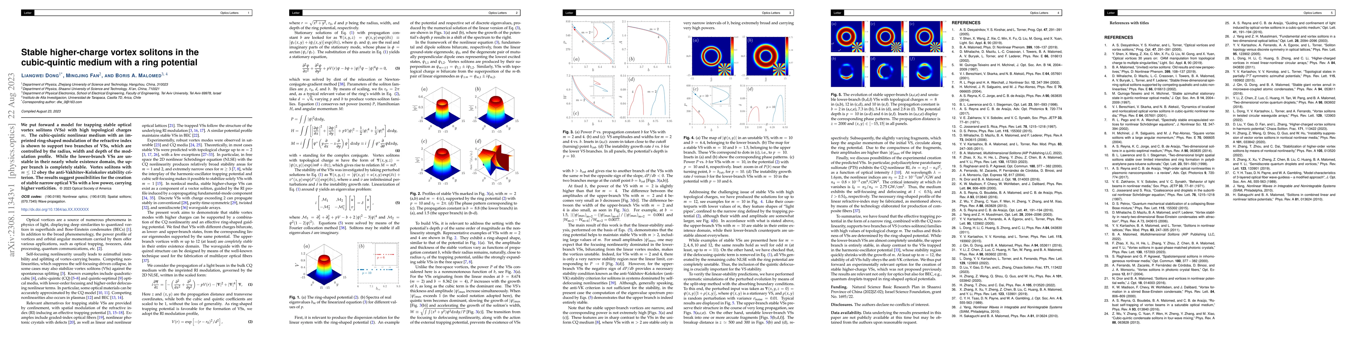 Thumbnail for Stable higher-charge vortex solitons in the cubic-quintic medium with a
  ring potential