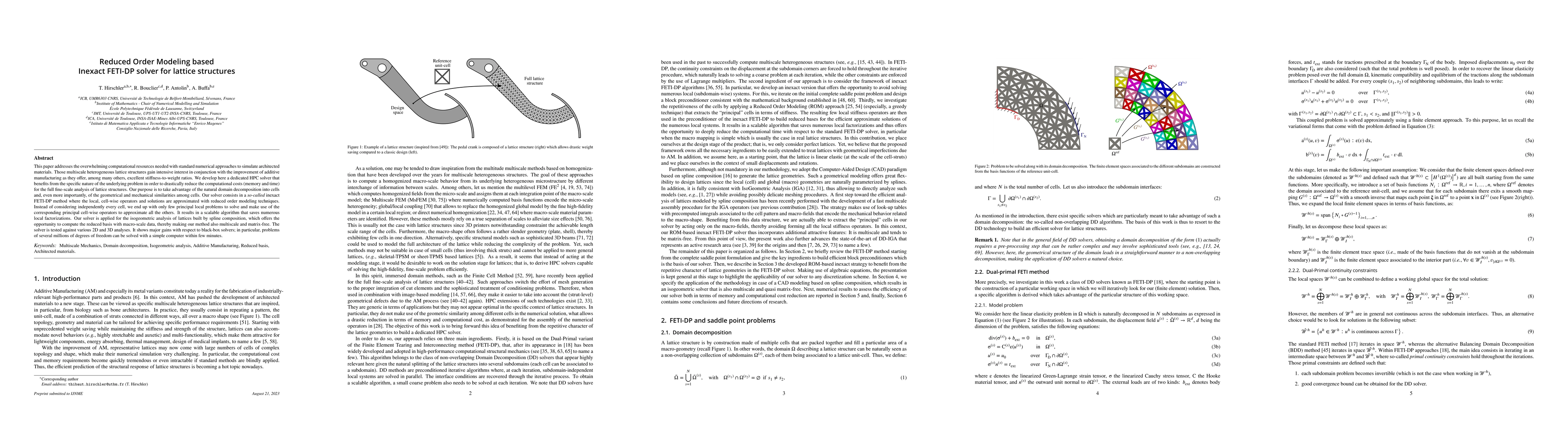 Thumbnail for Reduced Order Modeling based Inexact FETI-DP solver for lattice
  structures