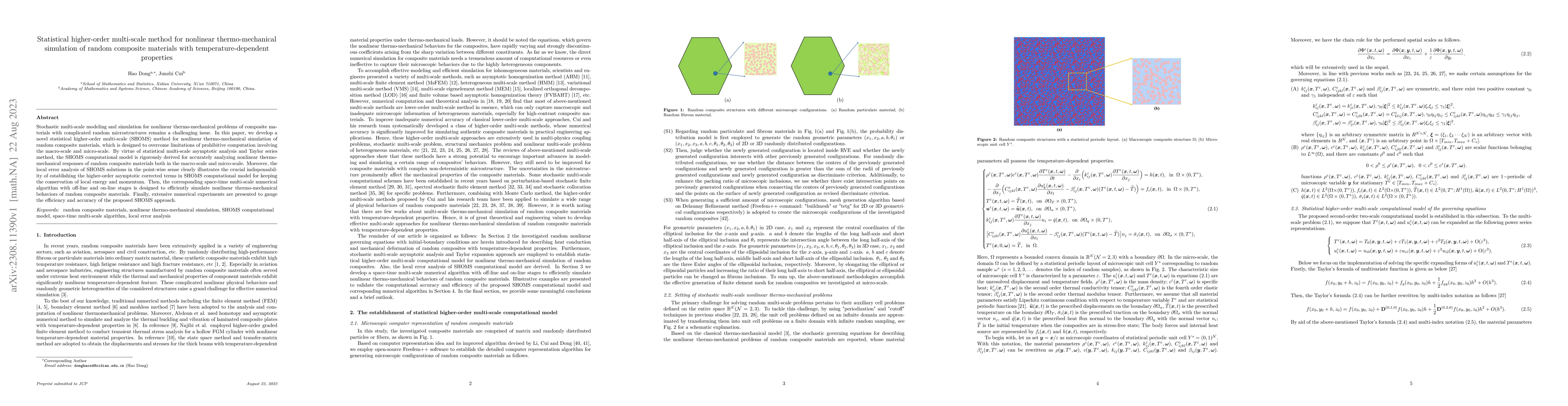 Thumbnail for Statistical higher-order multi-scale method for nonlinear
  thermo-mechanical simulation of random composite materials with
  temperature-dependent properties