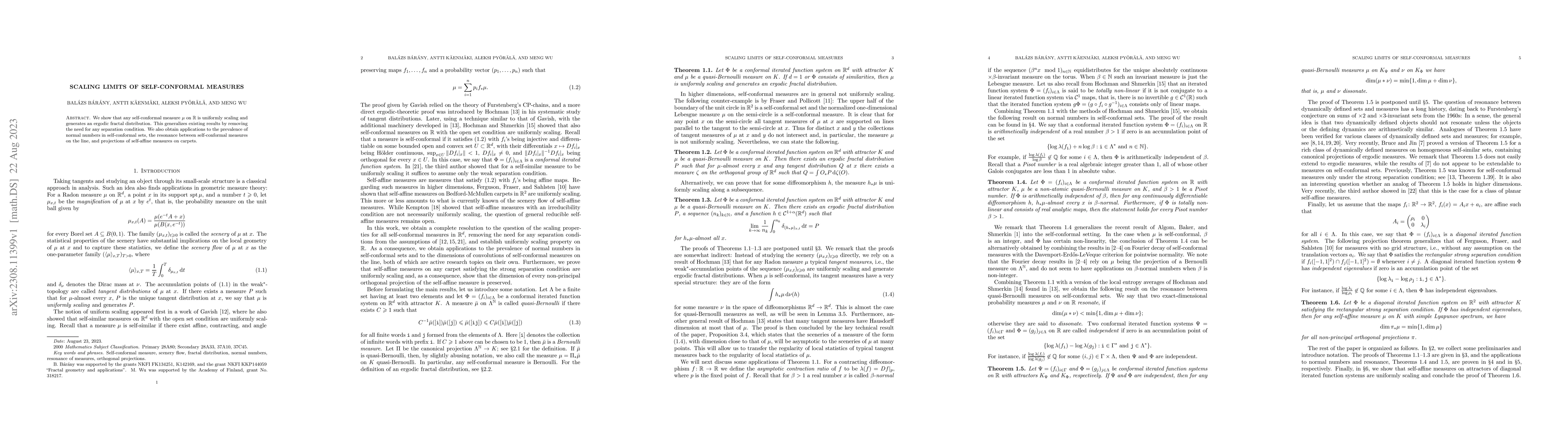 Thumbnail for Scaling limits of self-conformal measures
