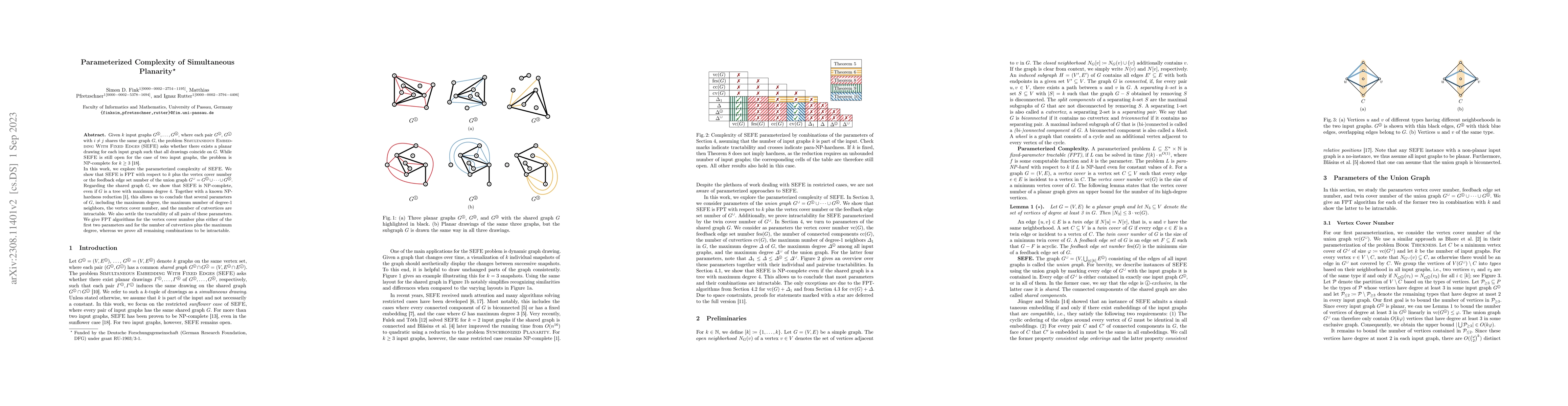 Thumbnail for Parameterized Complexity of Simultaneous Planarity