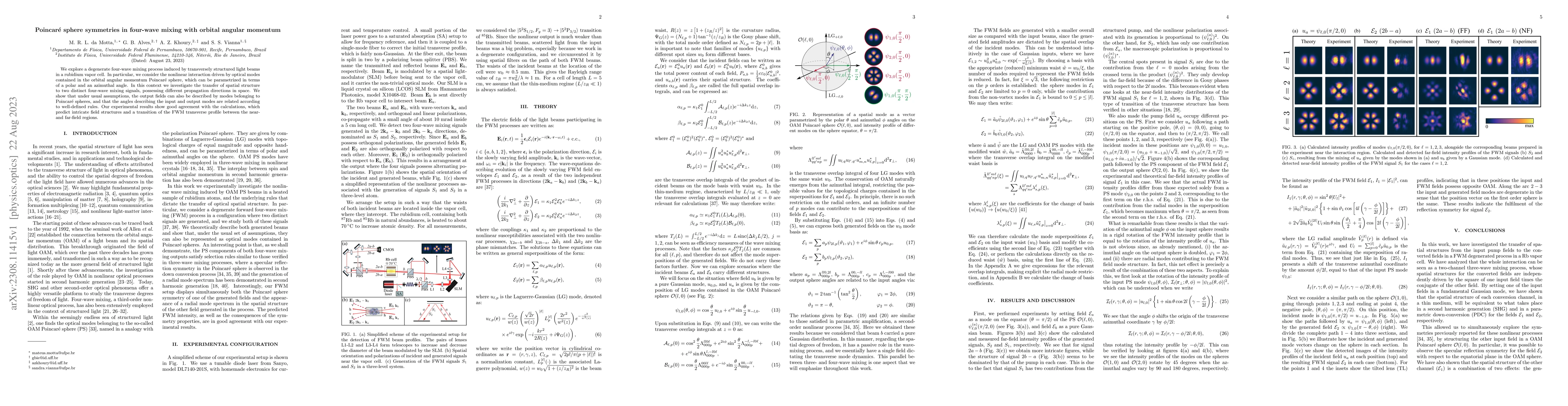 Thumbnail for Poincar\'e sphere symmetries in four-wave mixing with orbital angular
  momentum