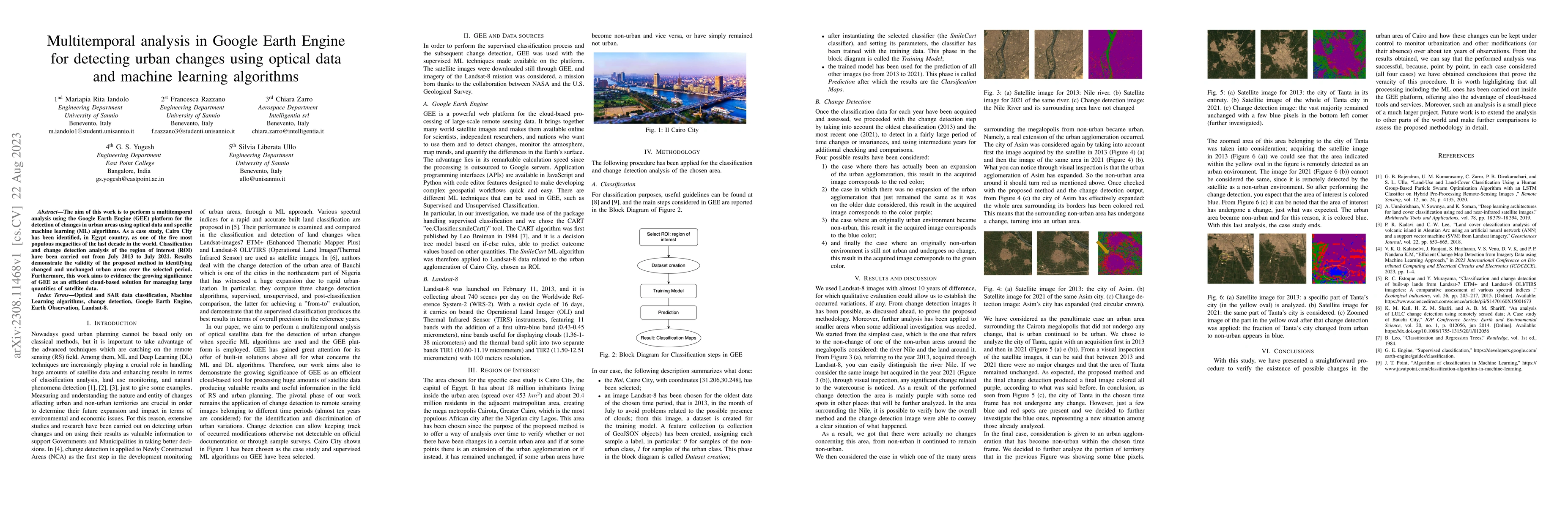 Thumbnail for Multitemporal analysis in Google Earth Engine for detecting urban
  changes using optical data and machine learning algorithms