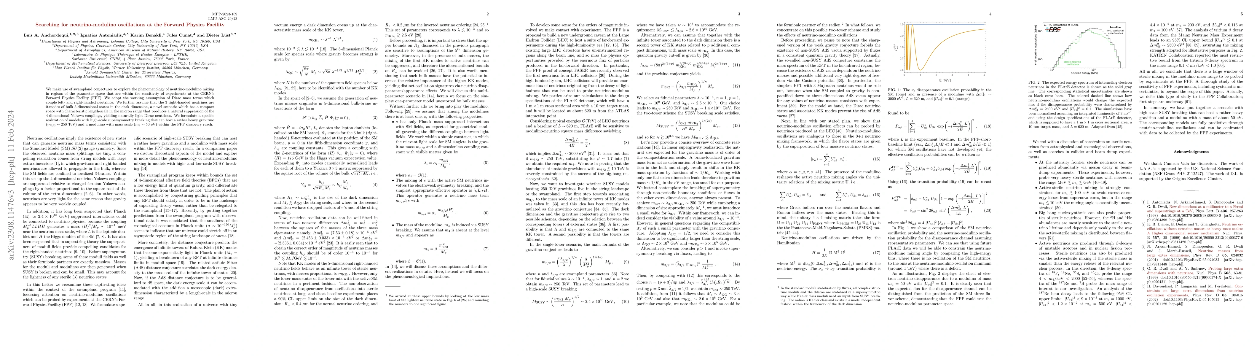 Thumbnail for Searching for neutrino-modulino oscillations at the Forward Physics
  Facility