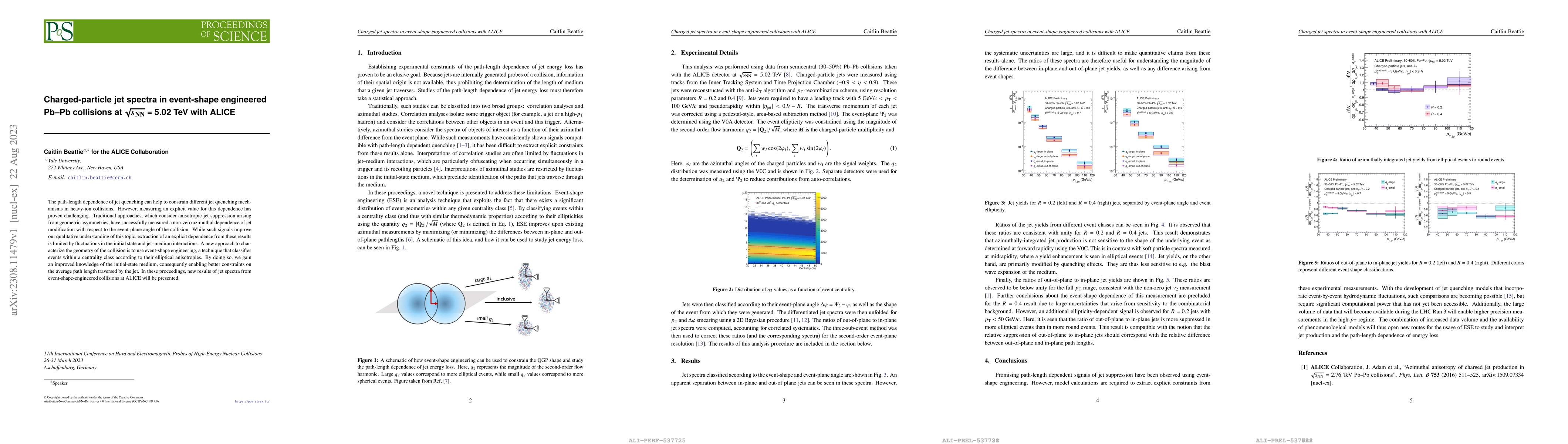 Thumbnail for Charged-particle jet spectra in event-shape engineered Pb--Pb collisions
  at $\sqrt{s_{\rm NN}}$ = 5.02 TeV with ALICE