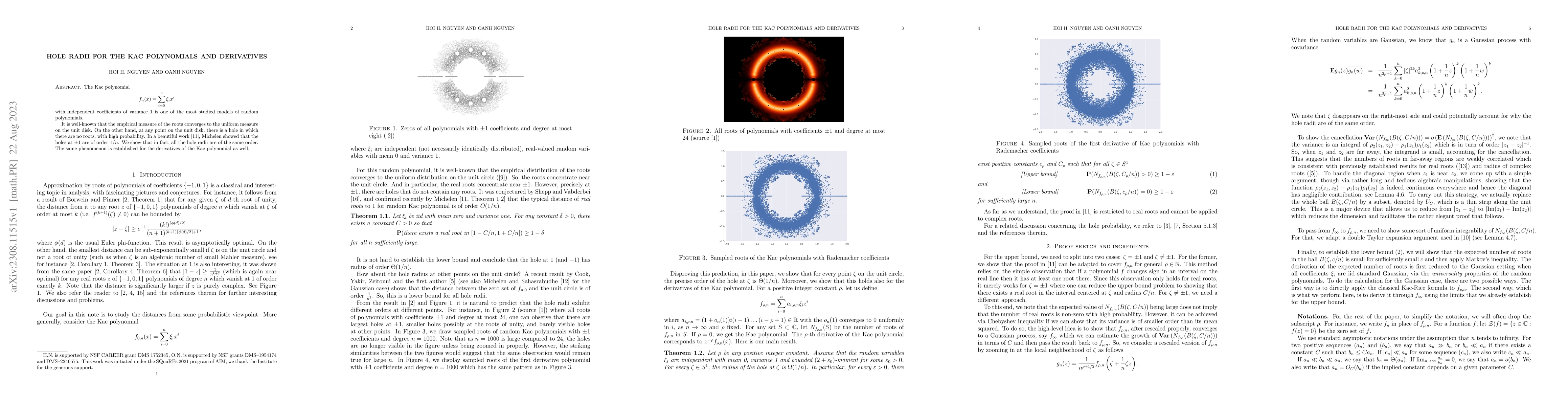 Thumbnail for Hole radii for the Kac polynomials and derivatives