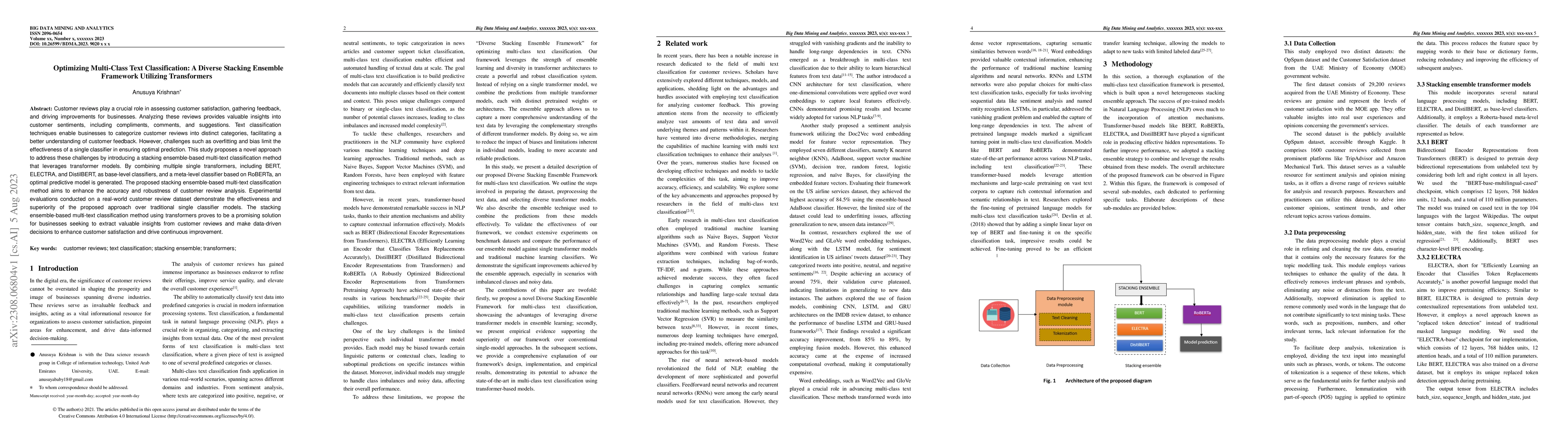 Thumbnail for Optimizing Multi-Class Text Classification: A Diverse Stacking Ensemble
  Framework Utilizing Transformers