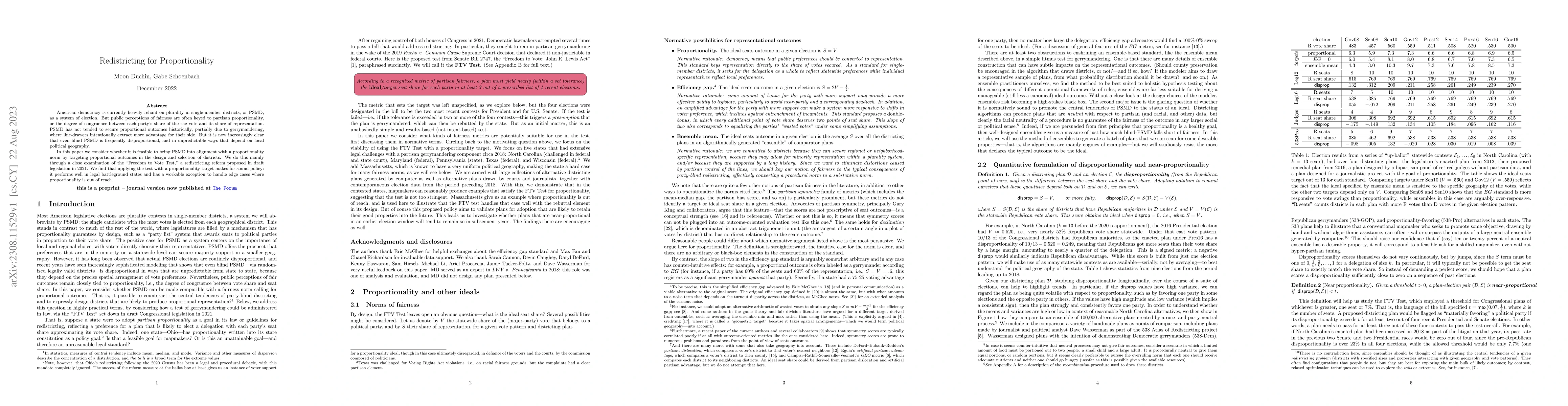 Thumbnail for Redistricting for Proportionality