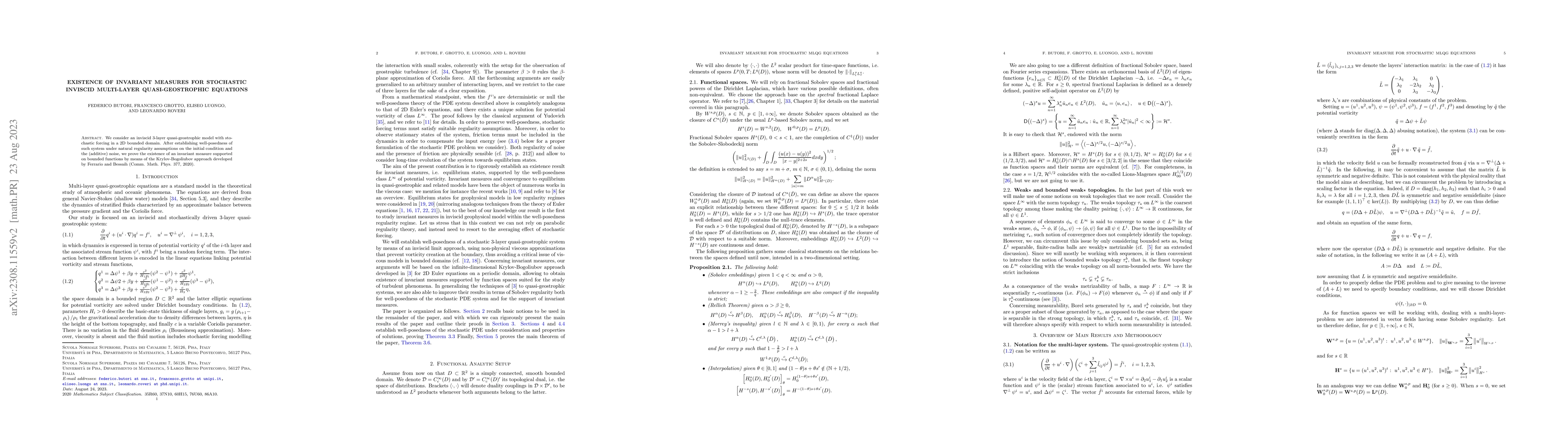 Thumbnail for Existence of Invariant Measures for Stochastic Inviscid Multi-Layer
  Quasi-Geostrophic Equations
