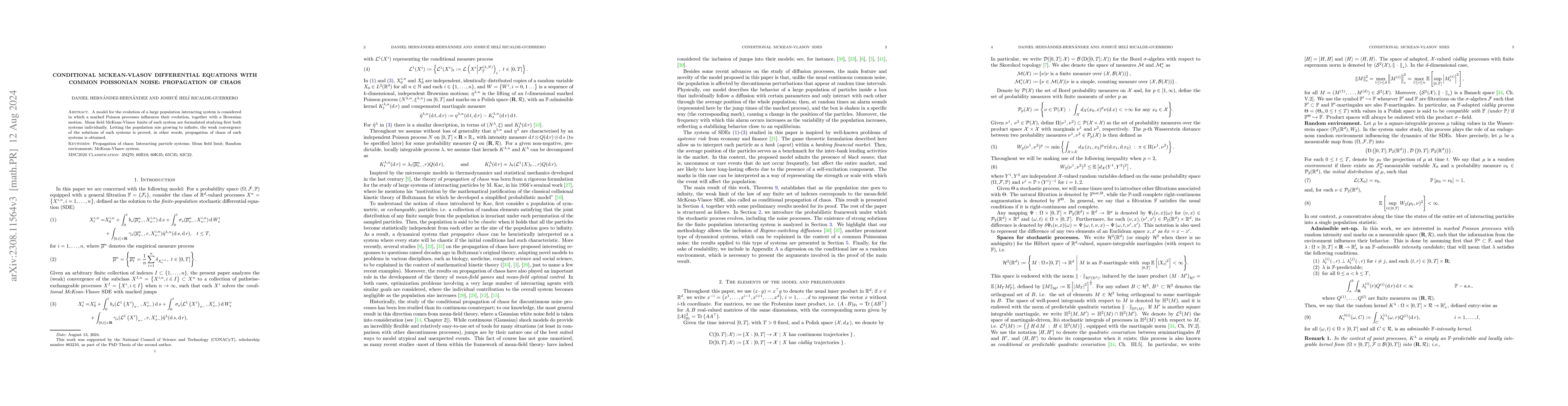 Thumbnail for Conditional McKean-Vlasov Differential Equations with Common Poissonian
  Noise: Propagation of Chaos