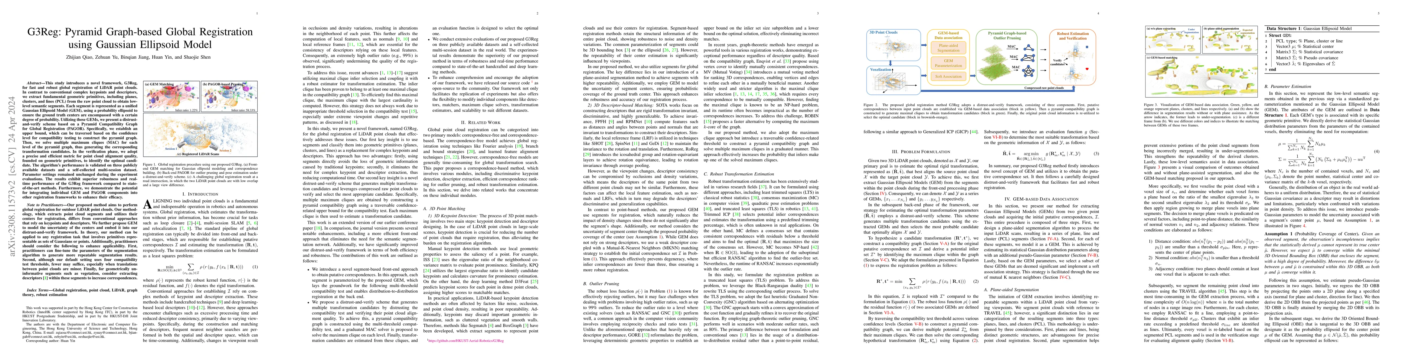 Thumbnail for G3Reg: Pyramid Graph-based Global Registration using Gaussian Ellipsoid
  Model