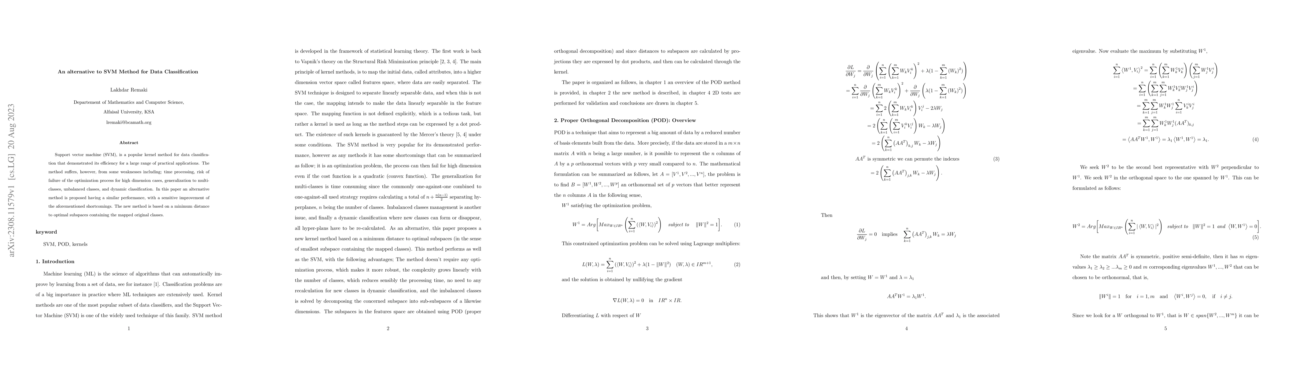 Thumbnail for An alternative to SVM Method for Data Classification