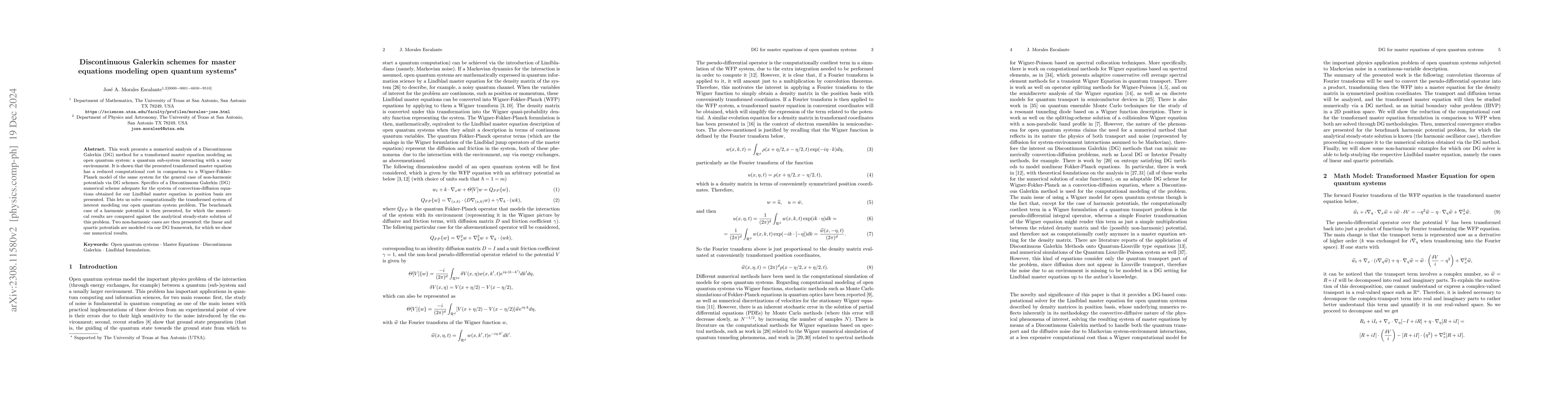Thumbnail for NIPG-DG schemes for transformed master equations modeling open quantum
  systems
