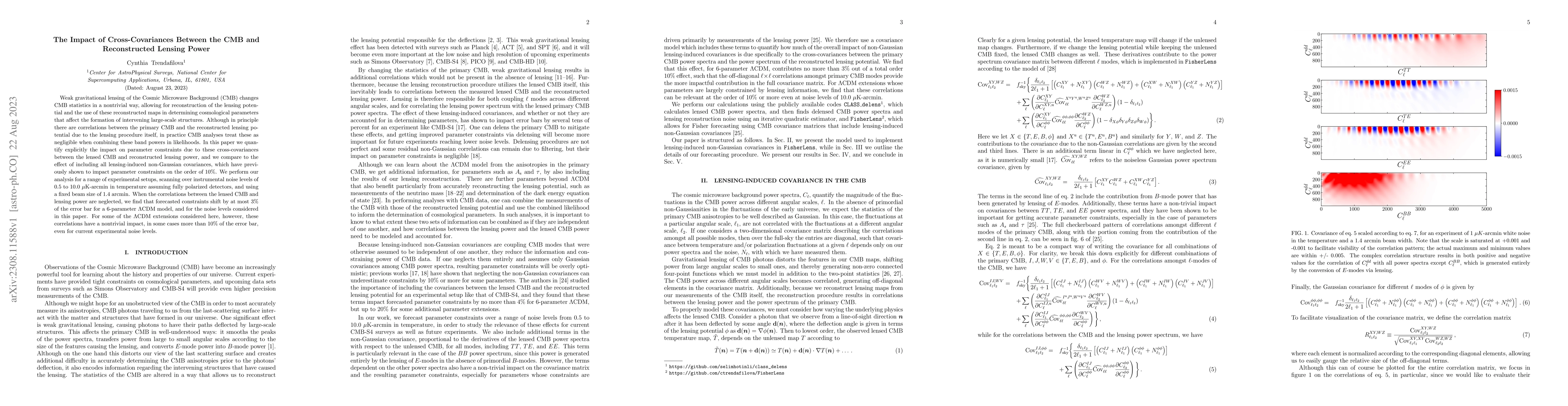 Thumbnail for The Impact of Cross-Covariances Between the CMB and Reconstructed
  Lensing Power