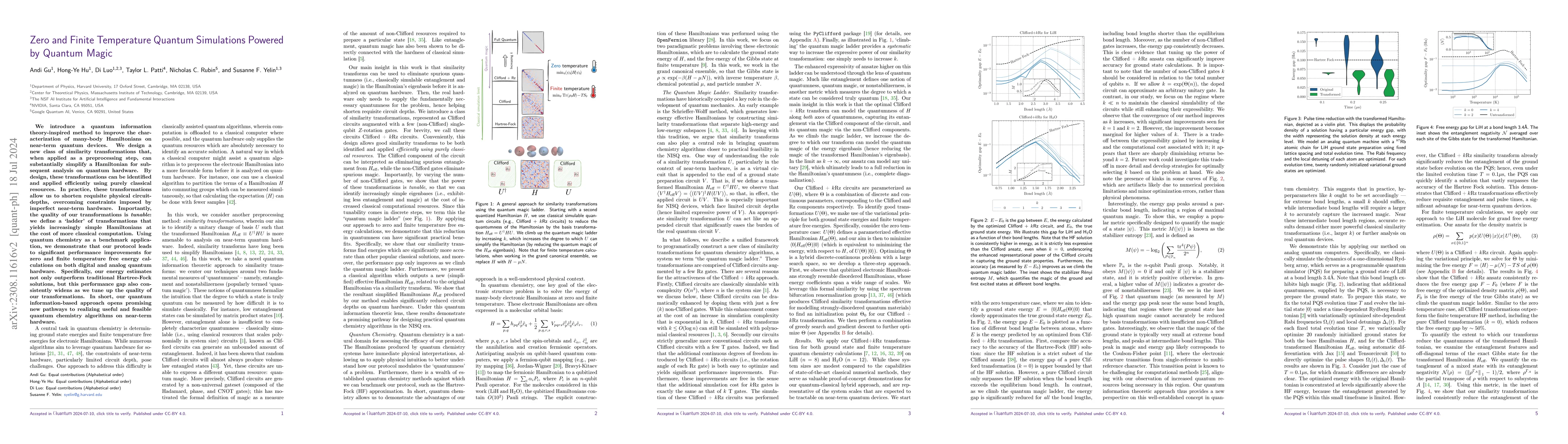 Thumbnail for Zero and Finite Temperature Quantum Simulations Powered by Quantum Magic