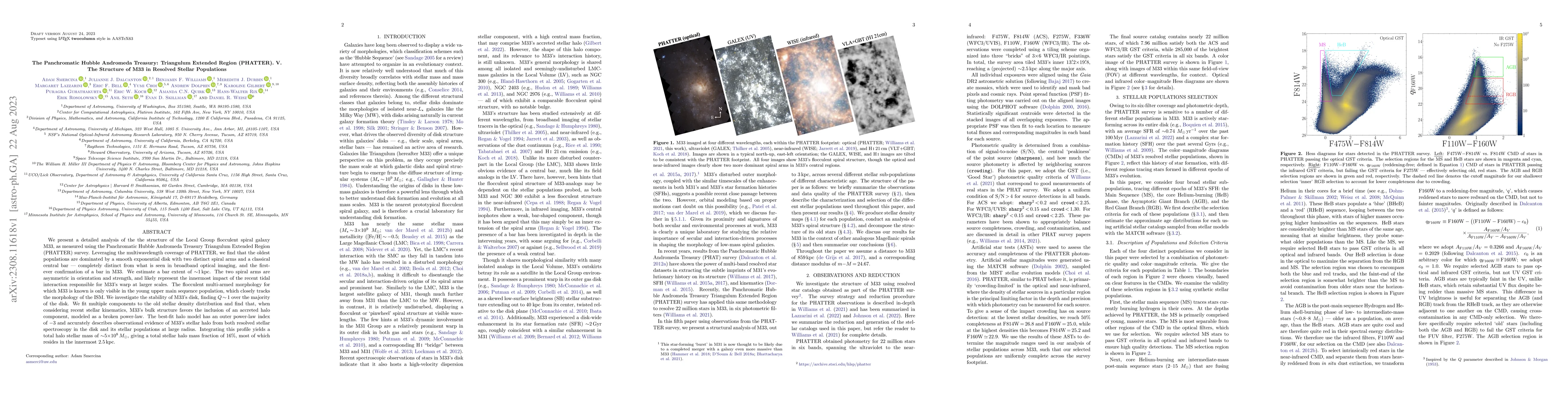 Thumbnail for The Panchromatic Hubble Andromeda Treasury: Triangulum Extended Region
  (PHATTER). V. The Structure of M33 in Resolved Stellar Populations