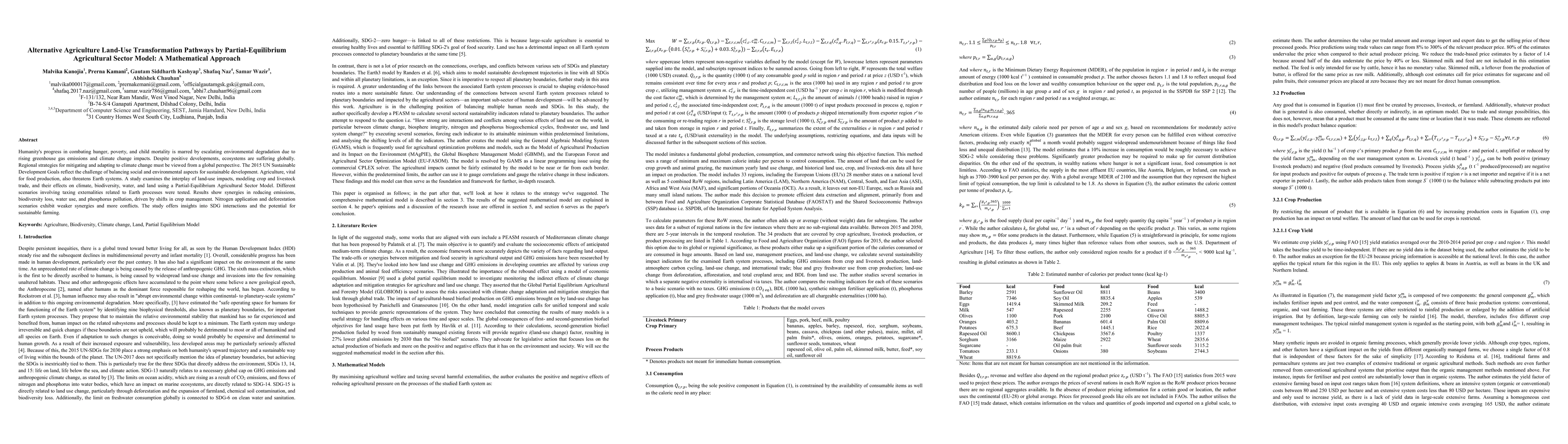 Thumbnail for Alternative Agriculture Land-Use Transformation Pathways by
  Partial-Equilibrium Agricultural Sector Model: A Mathematical Approach