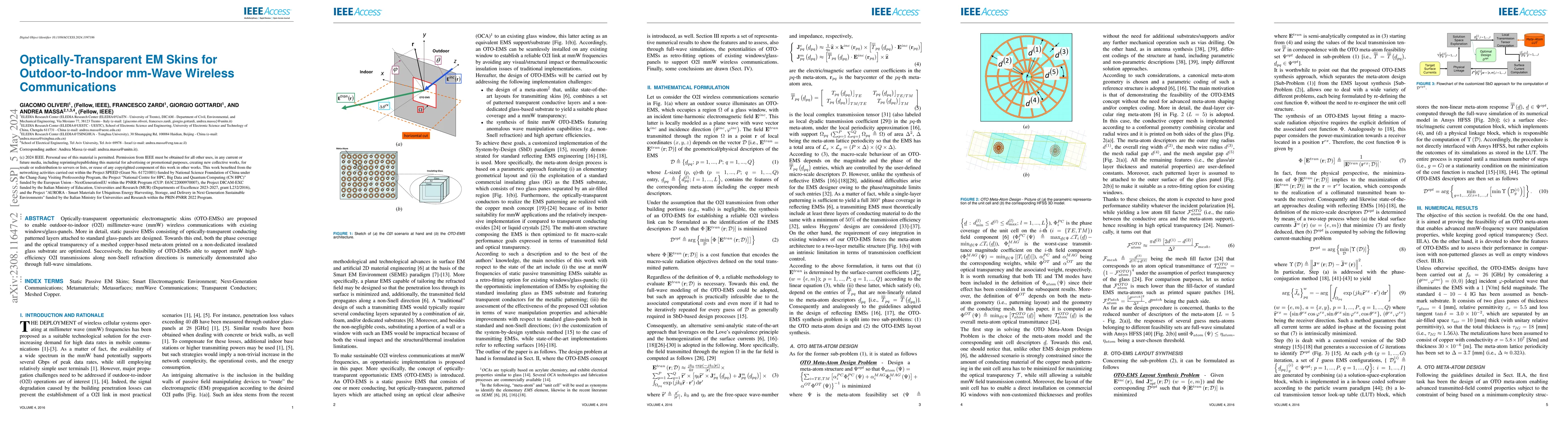 Thumbnail for Optically-Transparent EM Skins for Outdoor-to-Indoor mm-Wave Wireless
  Communications