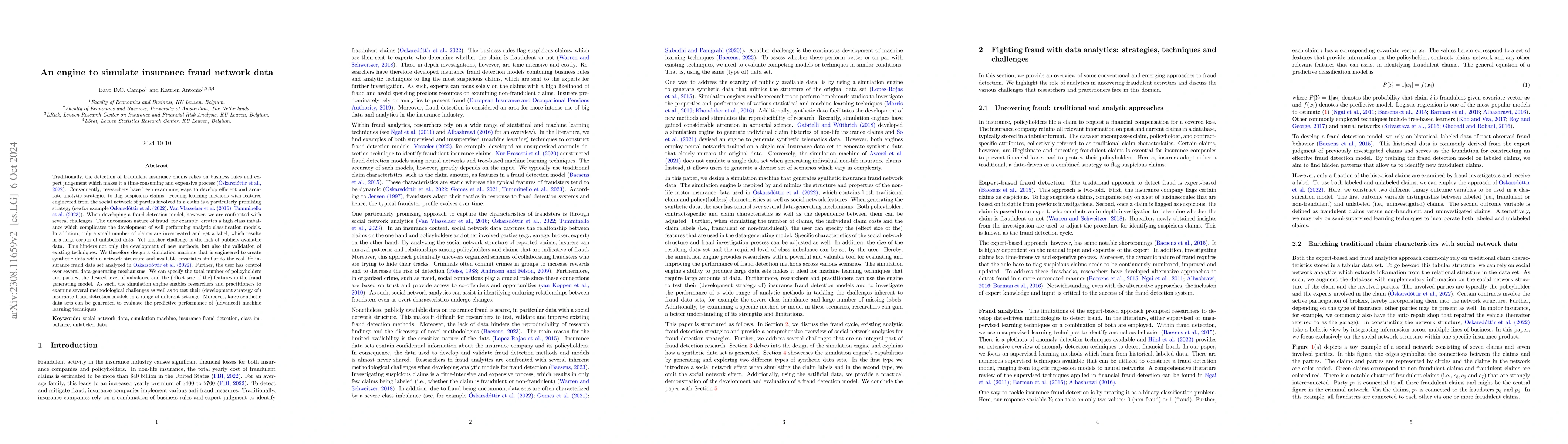 Thumbnail for An engine to simulate insurance fraud network data
