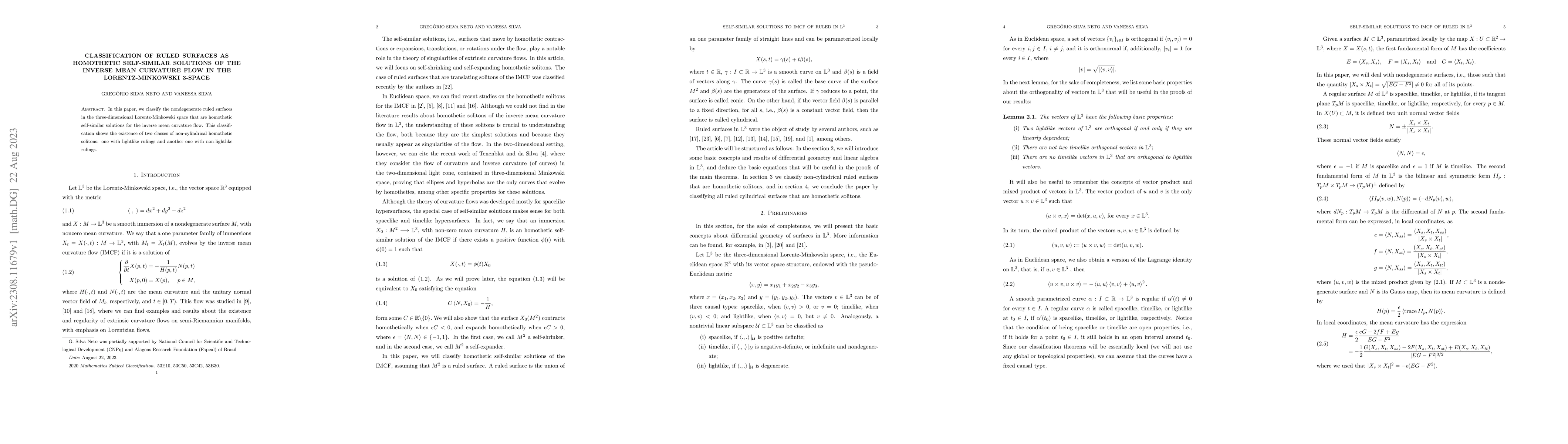 Thumbnail for Classification of ruled surfaces as homothetic self-similar solutions of
  the inverse mean curvature flow in the Lorentz-Minkowski 3-space