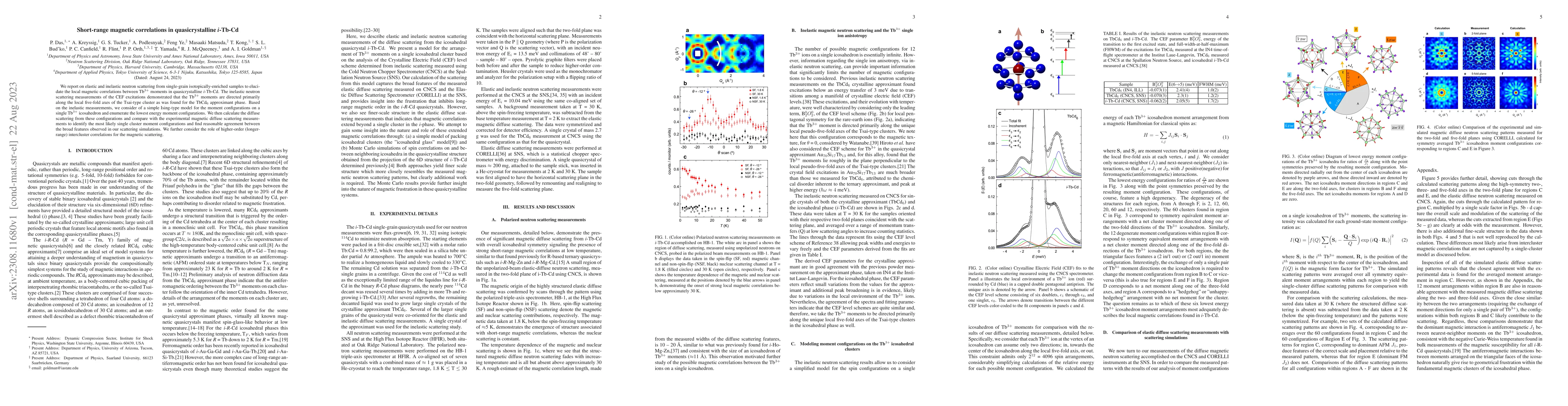 Thumbnail for Short-range magnetic correlations in quasicrystalline i-Tb-Cd