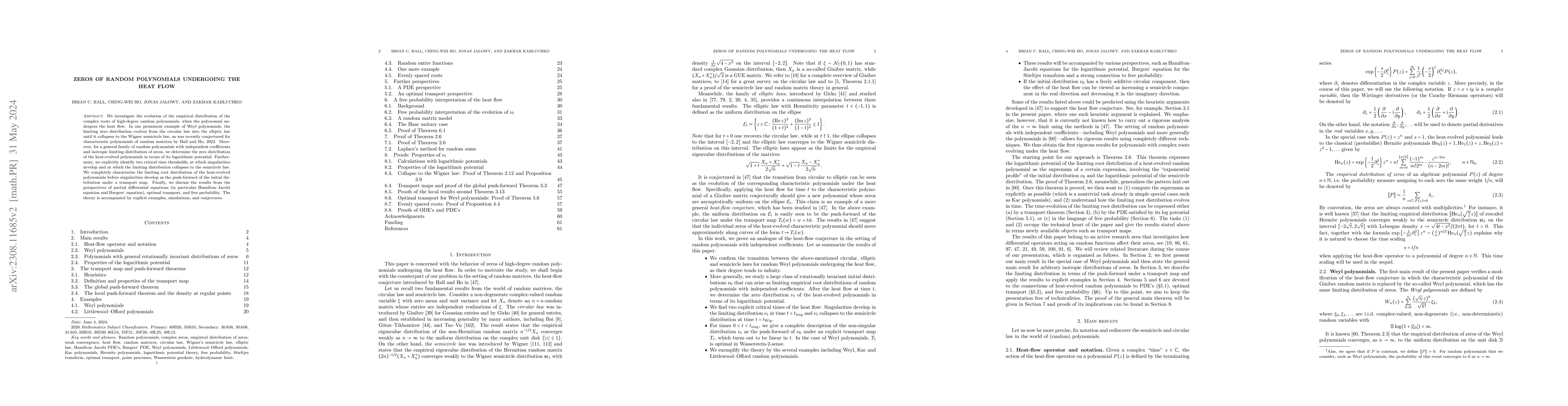 Thumbnail for Zeros of random polynomials undergoing the heat flow