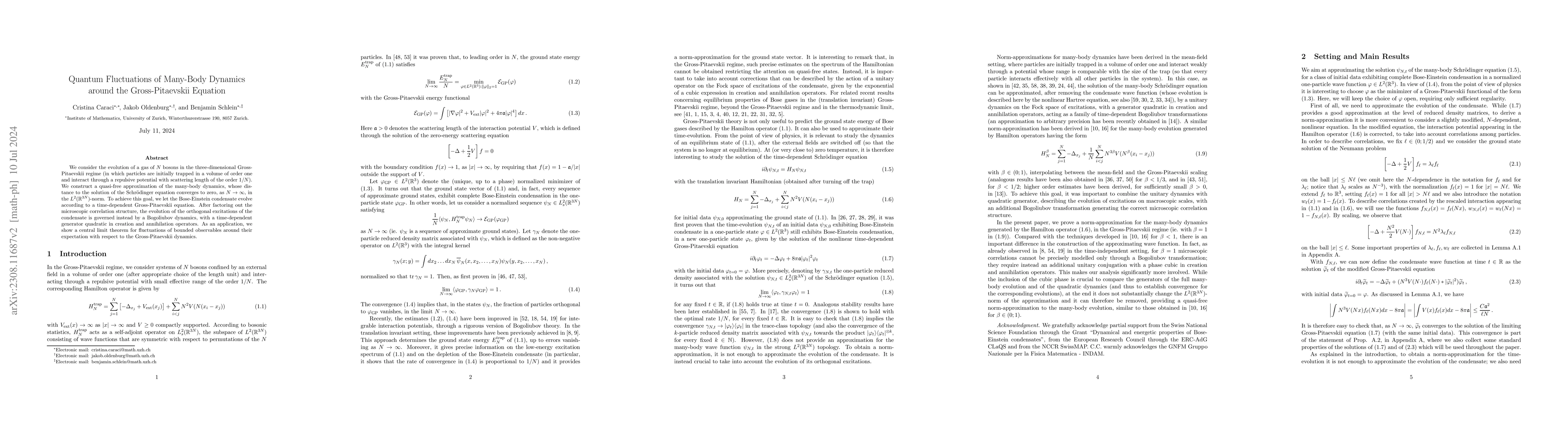 Thumbnail for Quantum Fluctuations of Many-Body Dynamics around the Gross-Pitaevskii
  Equation