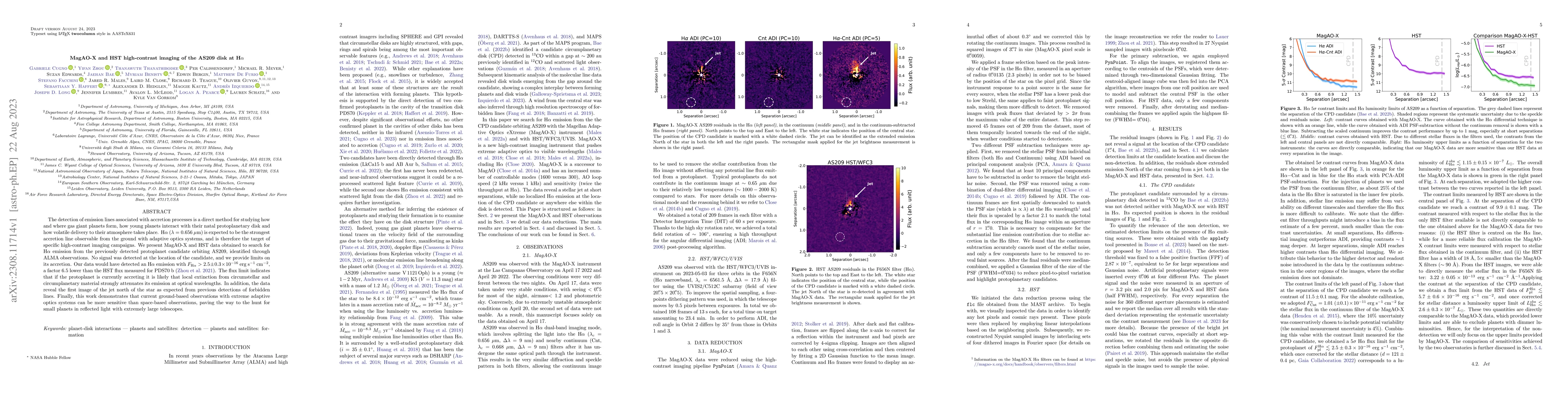 Thumbnail for MagAO-X and HST high-contrast imaging of the AS209 disk at H$\alpha$