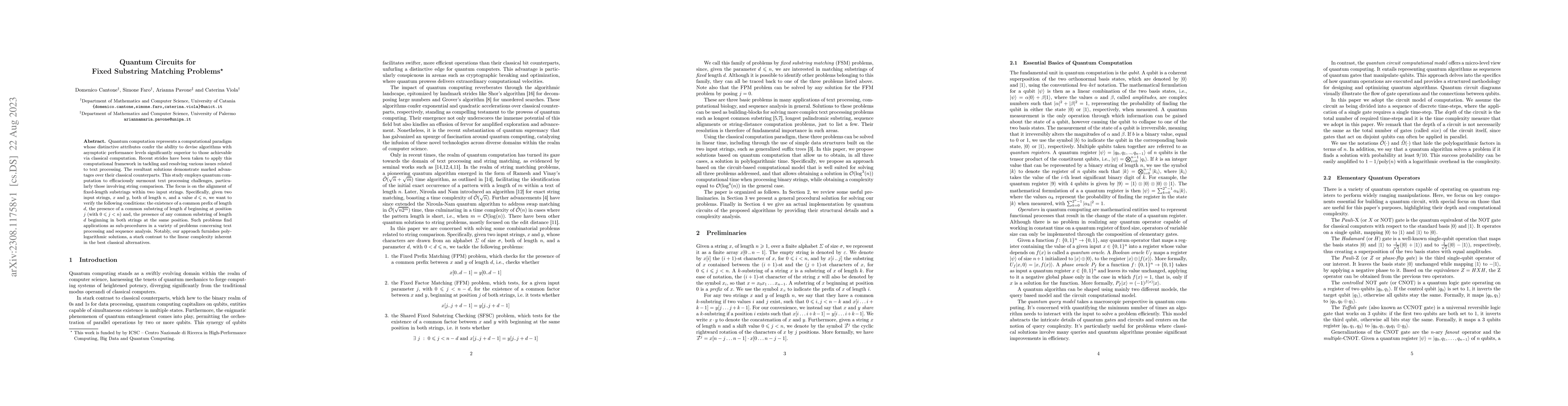 Thumbnail for Quantum Circuits for Fixed Substring Matching Problems