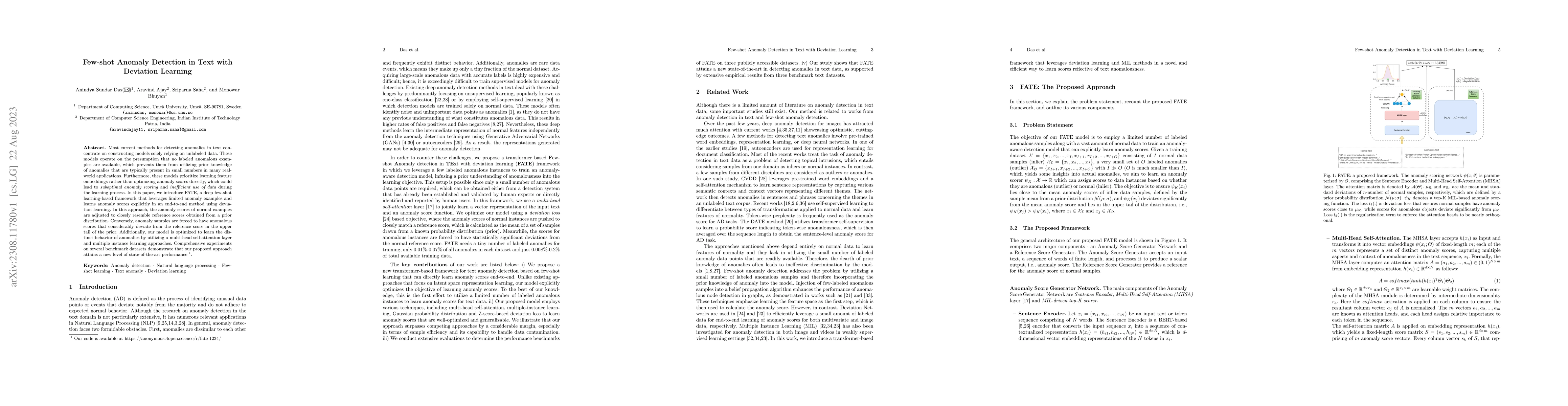 Thumbnail for Few-shot Anomaly Detection in Text with Deviation Learning