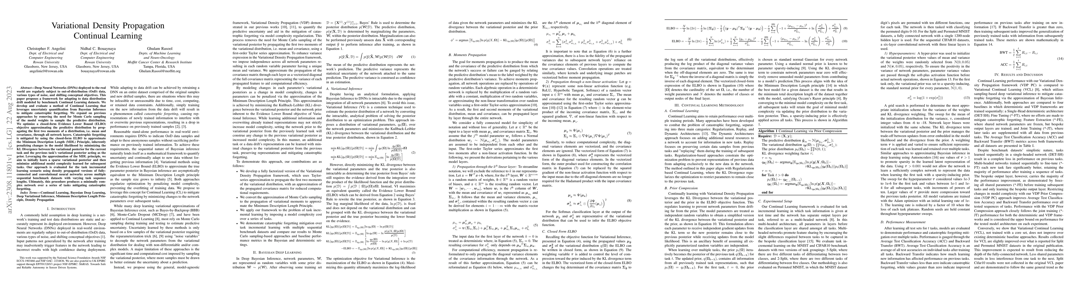 Thumbnail for Variational Density Propagation Continual Learning