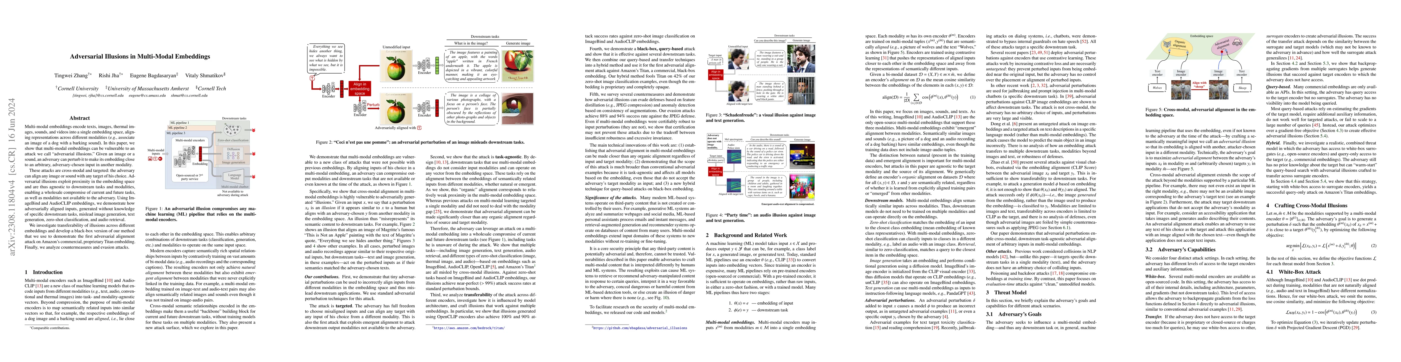 Thumbnail for Adversarial Illusions in Multi-Modal Embeddings