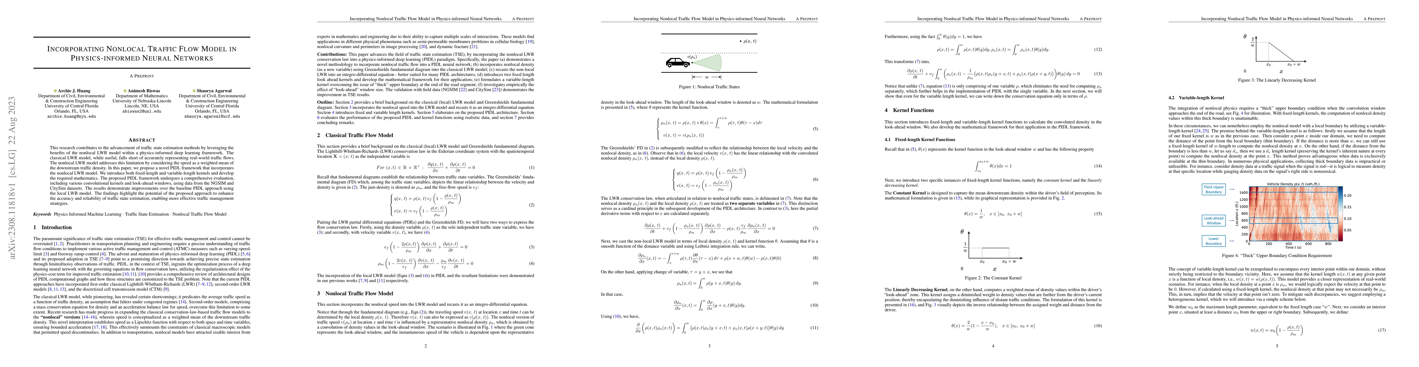 Thumbnail for Incorporating Nonlocal Traffic Flow Model in Physics-informed Neural
  Networks