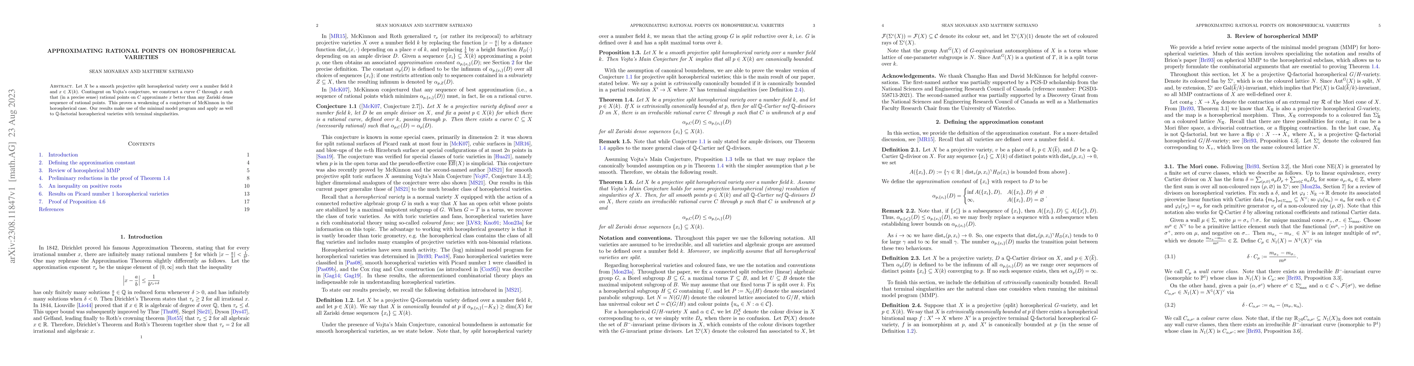 Thumbnail for Approximating rational points on horospherical varieties