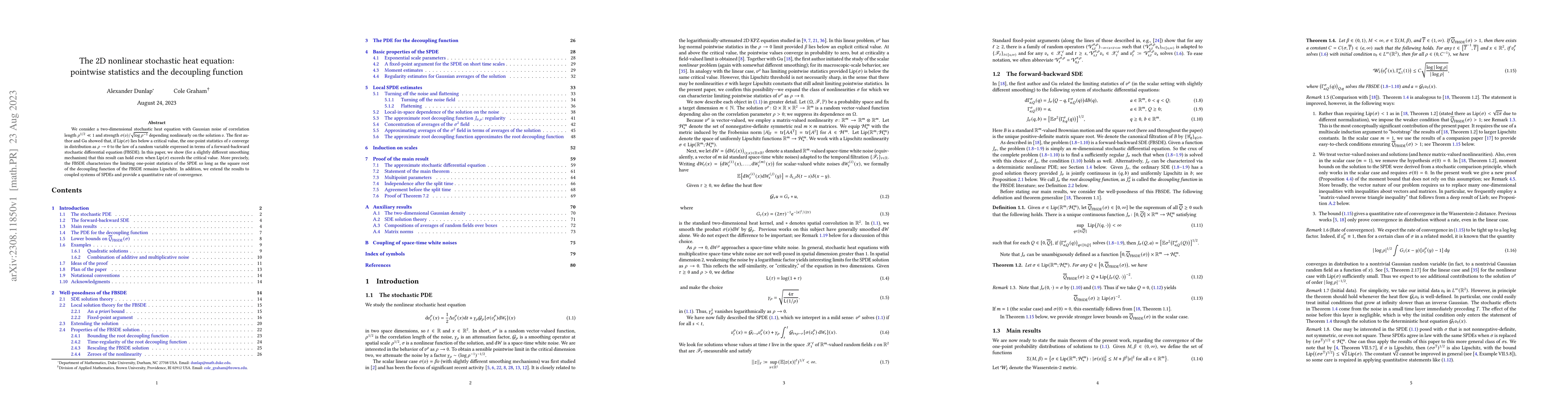 Thumbnail for The 2D nonlinear stochastic heat equation: pointwise statistics and the
  decoupling function