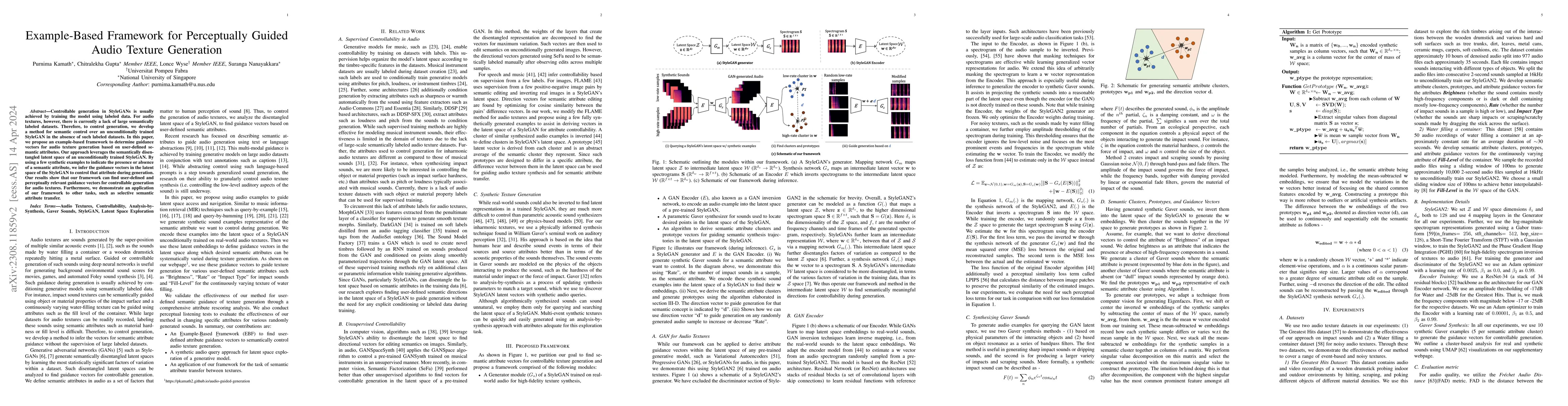 Thumbnail for Example-Based Framework for Perceptually Guided Audio Texture Generation