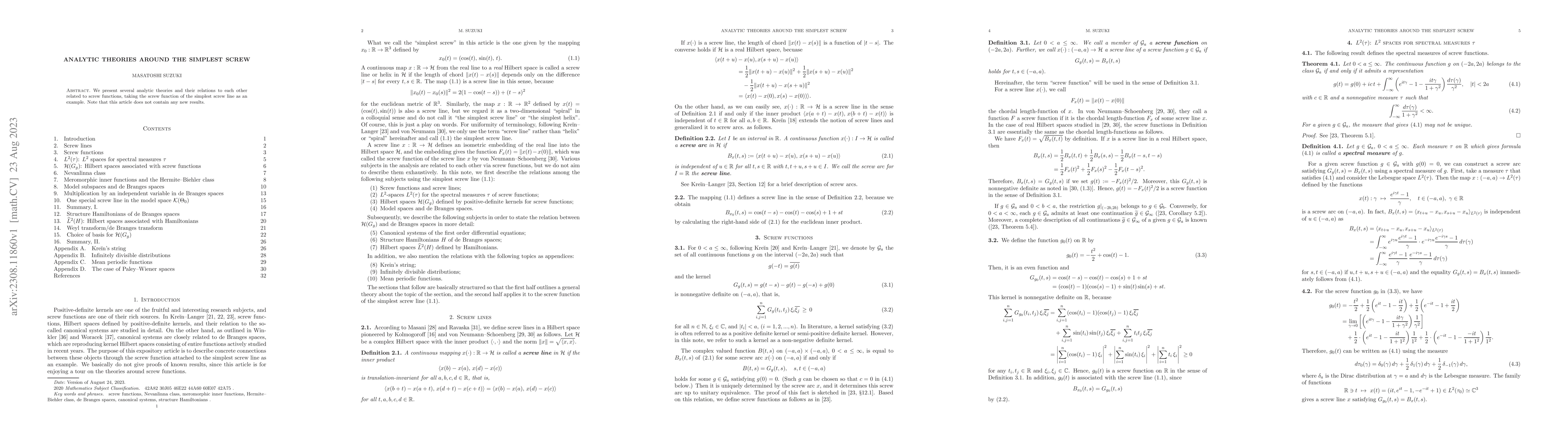 Thumbnail for Analytic theories around the simplest screw