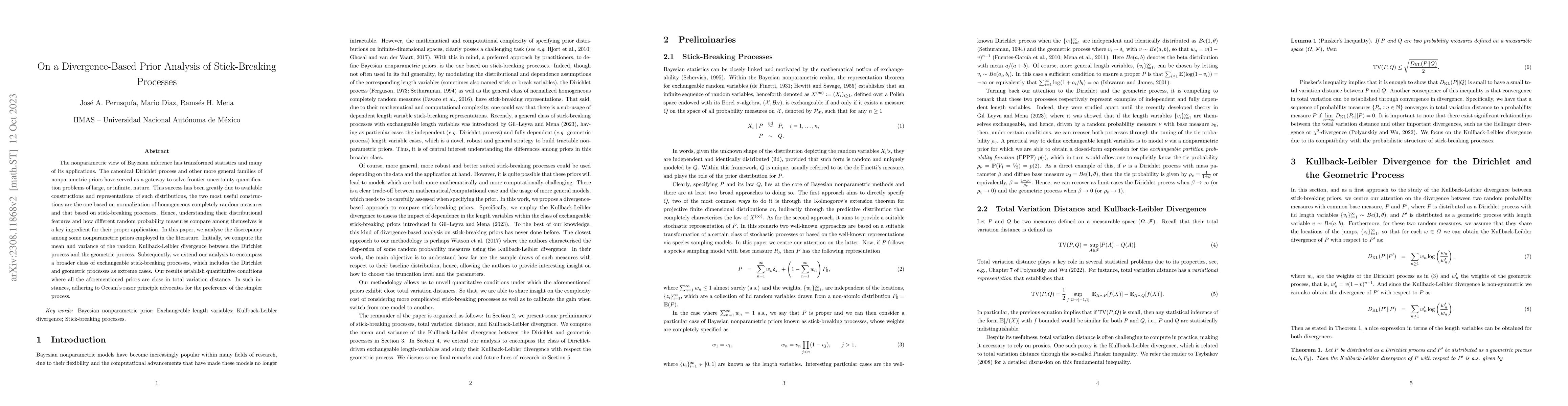 Thumbnail for On a Divergence-Based Prior Analysis of Stick-Breaking Processes
