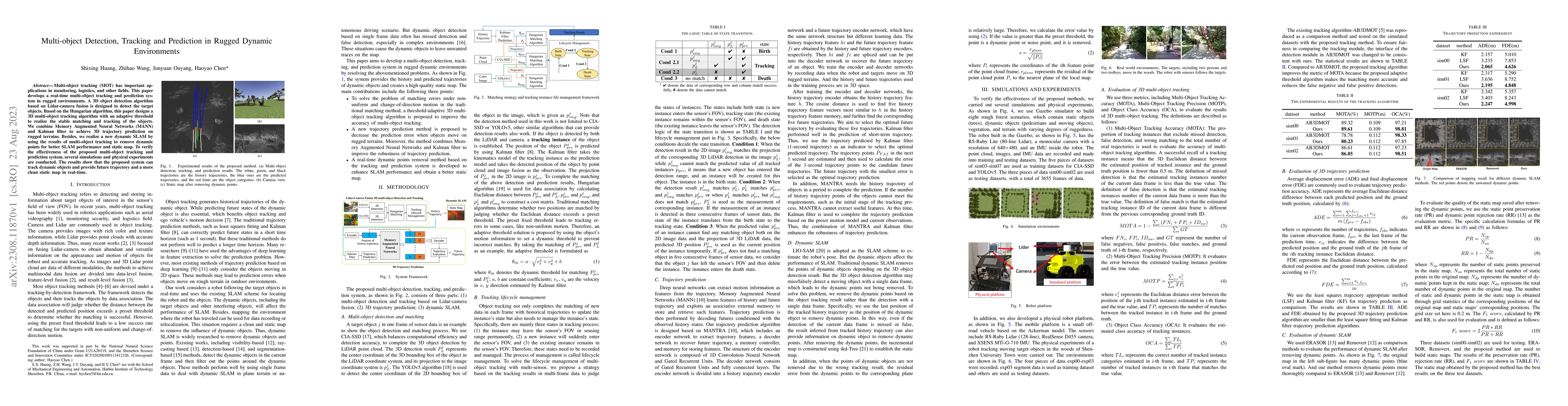 Thumbnail for Multi-object Detection, Tracking and Prediction in Rugged Dynamic
  Environments