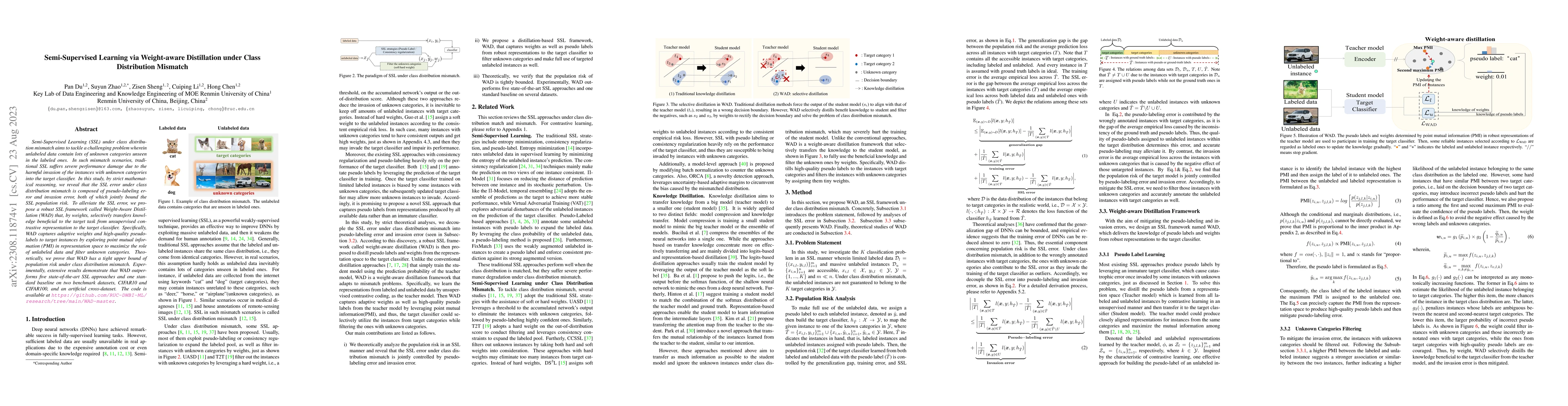 Thumbnail for Semi-Supervised Learning via Weight-aware Distillation under Class
  Distribution Mismatch