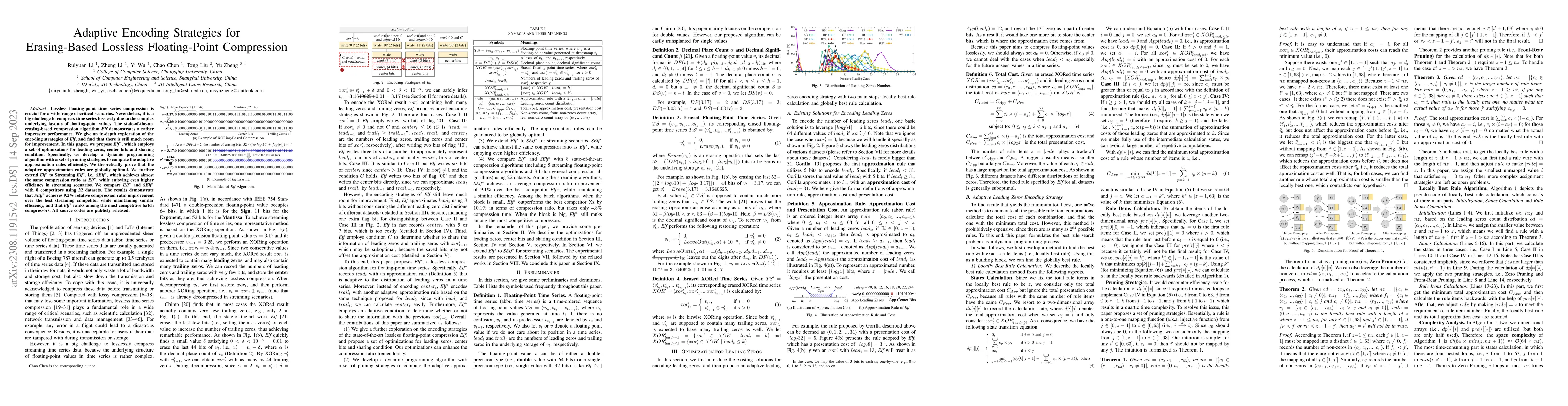 Thumbnail for Adaptive Encoding Strategies for Erasing-Based Lossless Floating-Point
  Compression