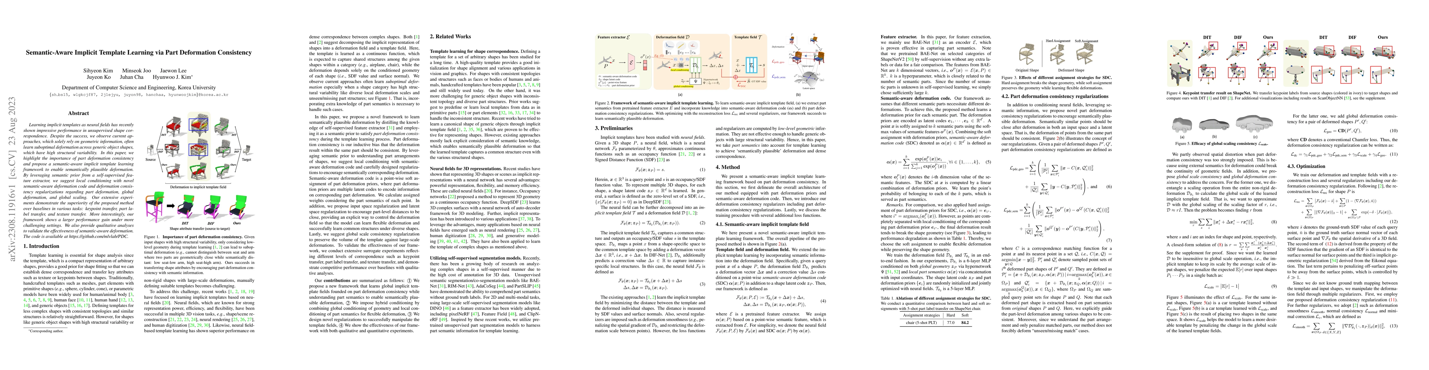 Thumbnail for Semantic-Aware Implicit Template Learning via Part Deformation
  Consistency