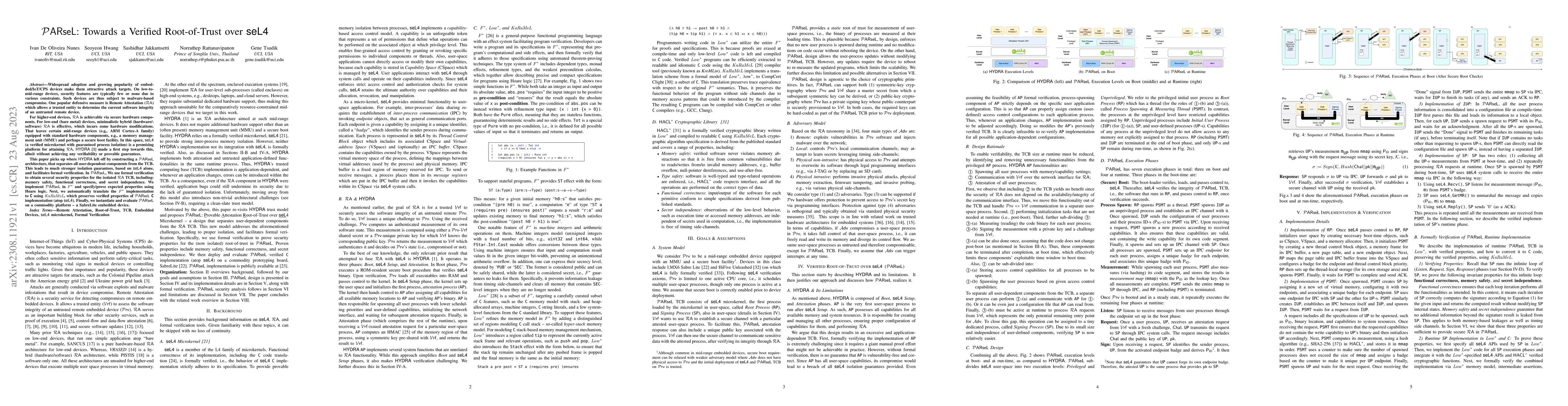 Thumbnail for PARseL: Towards a Verified Root-of-Trust over seL4