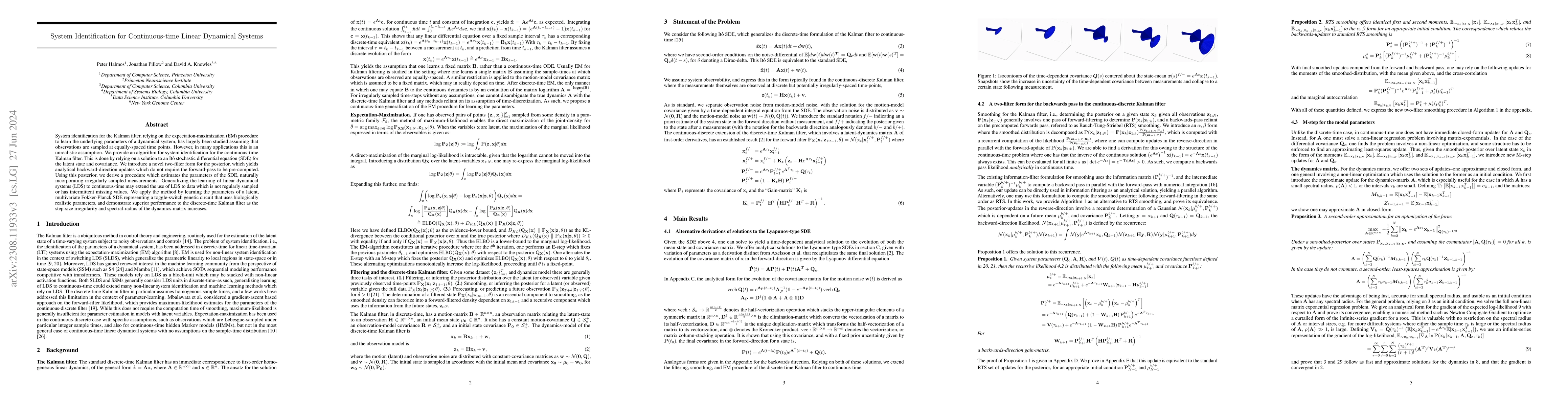 Thumbnail for System Identification for Continuous-time Linear Dynamical Systems