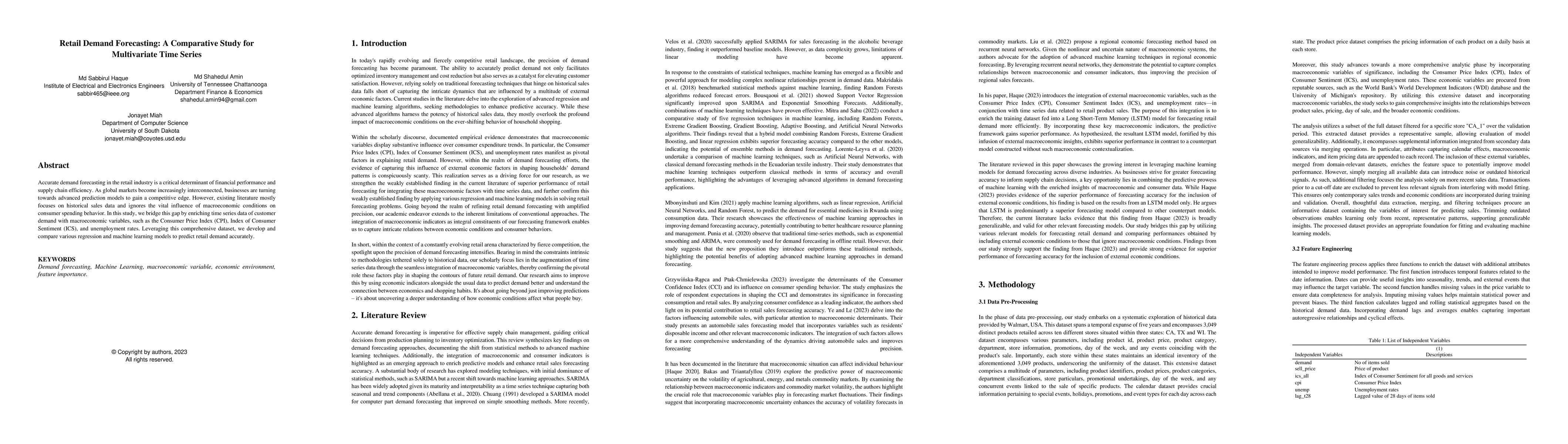 Thumbnail for Retail Demand Forecasting: A Comparative Study for Multivariate Time
  Series