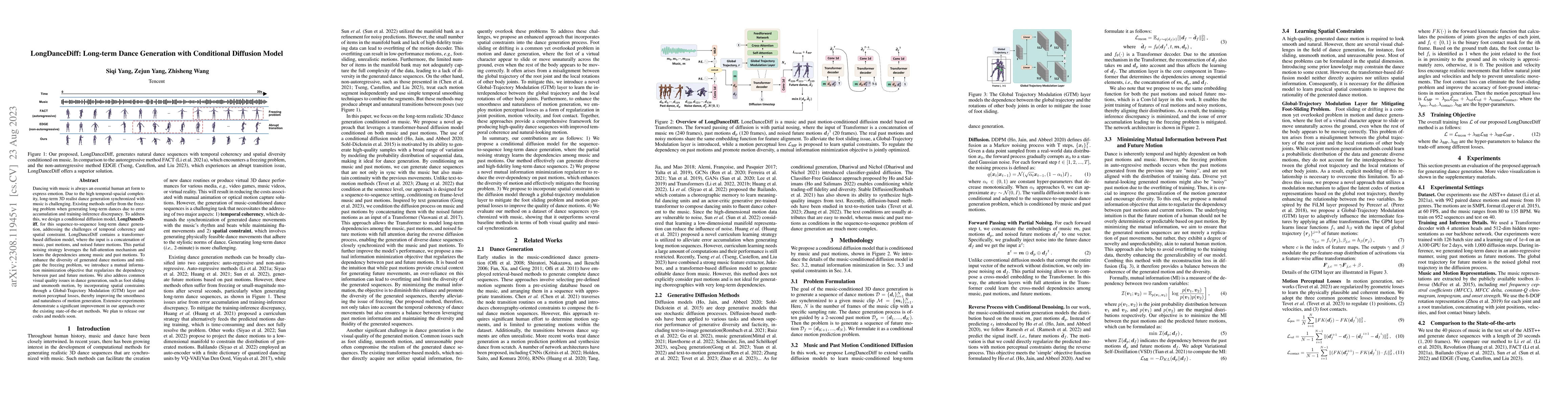 Thumbnail for LongDanceDiff: Long-term Dance Generation with Conditional Diffusion
  Model